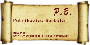 Petrikovics Borbála névjegykártya